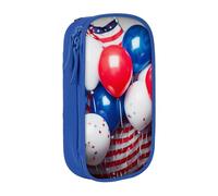 ULKMFFCF American Flag Balloons Printed Cute Pencil Case Pen Bag,Blue - Large Capacity Students Stationery Pouch Pencil Box for School Office Travel Makeup