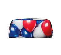 ULKMFFCF American Flag Balloons Printed Leather Pencil Case for Students Girls Boys - Cute Gold Zip Pen Pencil Pouch Office School Adult Stationary Organiser Makeup Bag