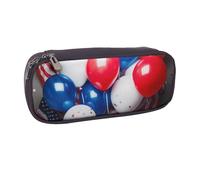 ULKMFFCF American Flag Balloons Printed Pencil Bag Pen Case for Boys Girls - PU Leather Cute Stationery Pouch Holder for School Office Travel Makeup