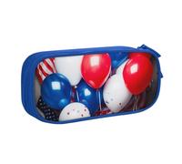 ULKMFFCF American Flag Balloons Printed Pencil Case Pen Bag,Blue - Cute Students Stationery Pouch Pencil Box with Zipper for School Office Travel and Makeup