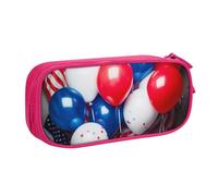 ULKMFFCF American Flag Balloons Printed Pencil Case Pen Bag,Pink - Cute Students Stationery Pouch Pencil Box with Zipper for School Office Travel and Makeup