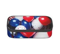 ULKMFFCF American Flag Balloons Printed Pencil Case with Compartments - Large Capacity Pen Case Bag Pouch Holder Makeup Bag for School, Office, Travel