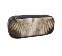 ULKMFFCF Angel Wing Printed Pencil Case Pen Bag - Pu Leather Students Stationery Pouch Pencil Box with Zipper for School Office Travel and Makeup