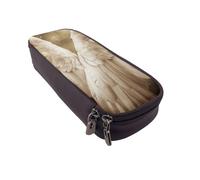 ULKMFFCF Angel Wing Printed Pencil Case Pen Bag - Pu Leather Students Stationery Pouch Pencil Box with Zipper for School Office Travel and Makeup