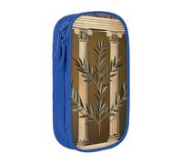 ULKMFFCF Antique Building in Roman and Greek Printed Students Pencil Case Pen Bag,Blue - Large Capacity Stationery Pouch Pencil Box with Zipper for School Office Travel and Makeup