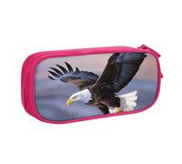 ULKMFFCF Bald Eagle Printed Pencil Case Pen Bag,Pink - Large Capacity Students Stationery Pouch Pencil Box with Zipper for School Office Travel and Makeup