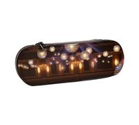 ULKMFFCF Ballroom Printed Hard Shell Pencil Case Pen Bag - PU Leather Students Stationery Pouch Pencil Box for School Office Travel and Makeup