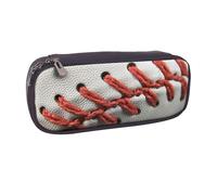 ULKMFFCF Baseball Lace Close Up Printed Pencil Case Pen Bag - Pu Leather Students Stationery Pouch Pencil Box with Zipper for School Office Travel and Makeup