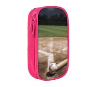 ULKMFFCF Baseball Sports Field Printed Cute Pencil Case Pen Bag,Pink - Large Capacity Students Stationery Pouch Pencil Box for School Office Travel Makeup