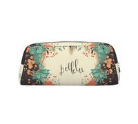 ULKMFFCF Beautiful Heart Printed Leather Pencil Case for Students Girls Boys - Cute Silver Zip Pen Pencil Pouch Office School Adult Stationary Organiser Makeup Bag