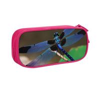 ULKMFFCF Black and Blue Dragonfly Printed Pencil Case Pen Bag,Pink - Cute Students Stationery Pouch Pencil Box with Zipper for School Office Travel and Makeup