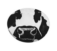 ULKMFFCF Black And White Cow Print Printed Round Stool Cover Bar Stool Covers - Non Slip Chair Stool Seat Slipcover For Bar Home Office Dining Room, Diameter 12 Inch