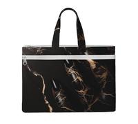 ULKMFFCF Black rose gold Marble Printed Canvas Document Bag Zipper File Tote Bag Handbag Briefcase with Handle for School Office Travel