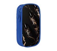 ULKMFFCF Black Rose Gold Marble Printed Cute Pencil Case Pen Bag,Blue - Large Capacity Students Stationery Pouch Pencil Box for School Office Travel Makeup