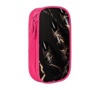 ULKMFFCF Black Rose Gold Marble Printed Cute Pencil Case Pen Bag,Pink - Large Capacity Students Stationery Pouch Pencil Box for School Office Travel Makeup