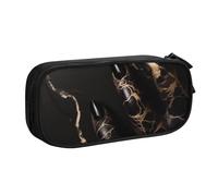 ULKMFFCF Black Rose Gold Marble Printed Pencil Case Pen Bag,Black - Cute Students Stationery Pouch Pencil Box with Zipper for School Office Travel and Makeup