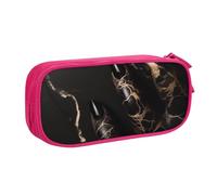 ULKMFFCF Black Rose Gold Marble Printed Pencil Case Pen Bag,Pink - Cute Students Stationery Pouch Pencil Box with Zipper for School Office Travel and Makeup