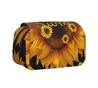 ULKMFFCF Blessed to Be Called Nana Sunflower Print Double Layer Pencil Case Flip Pen Pouch Organizer for Students, School Supplies, Travel Organizer