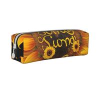 ULKMFFCF Blessed to Be Called Nana Sunflower Printed Leather Pencil Case - Cute Zip Pouch for School, Office, Travel and Makeup