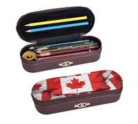 ULKMFFCF Canadian Flag Printed Hard Shell Pencil Case Pen Bag - Pu Leather Students Stationery Pouch Pencil Box with Zipper for School Office Travel and Makeup
