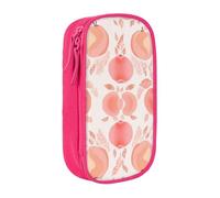 ULKMFFCF Cartoon Peach Pattern Printed Students Pencil Case Pen Bag,Pink - Large Capacity Stationery Pouch Pencil Box with Zipper for School Office Travel and Makeup