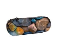 ULKMFFCF Colorful Stone Printed Hard Shell Pencil Case Pen Bag - PU Leather Students Stationery Pouch Pencil Box for School Office Travel and Makeup