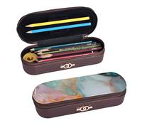 ULKMFFCF Colourful Marble Printed Hard Shell Pencil Case Pen Bag - Pu Leather Students Stationery Pouch Pencil Box with Zipper for School Office Travel and Makeup
