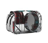 ULKMFFCF Cool Drum Set Print Double Layer Pencil Case Flip Pen Pouch Organizer for Students, School Supplies, Travel Organizer