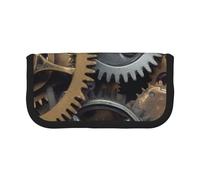 ULKMFFCF Cool Steampunk Gears Printed Canvas Pencil Case - Large Capacity School Office Organizer Pen Bag Cosmetic Bag