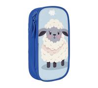 ULKMFFCF Cute Cartoon Sheep Printed Cute Pencil Case Pen Bag,Blue - Large Capacity Students Stationery Pouch Pencil Box for School Office Travel Makeup