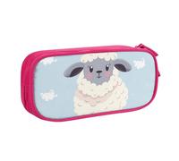 ULKMFFCF Cute Cartoon Sheep Printed Pencil Case Pen Bag,Pink - Cute Students Stationery Pouch Pencil Box with Zipper for School Office Travel and Makeup