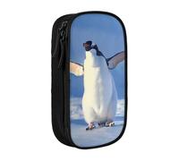 ULKMFFCF Cute Penguin Printed Students Pencil Case Pen Bag,Black - Large Capacity Stationery Pouch Pencil Box with Zipper for School Office Travel and Makeup