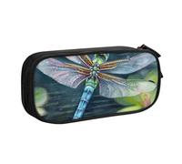 ULKMFFCF Dragonfly Painting Printed Pencil Case Pen Bag,Black - Cute Students Stationery Pouch Pencil Box with Zipper for School Office Travel and Makeup