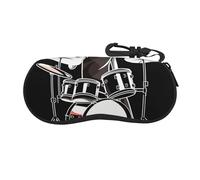 ULKMFFCF Drummer Printed Eyeglasses Case for Men Women Cute Glasses Case Soft Sunglasses Case with Zipper and Clip