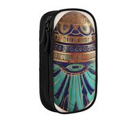 ULKMFFCF Egyptian Scarab Printed Cute Pencil Case Pen Bag,Black - Large Capacity Students Stationery Pouch Pencil Box for School Office Travel Makeup