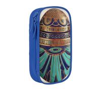ULKMFFCF Egyptian Scarab Printed Cute Pencil Case Pen Bag,Blue - Large Capacity Students Stationery Pouch Pencil Box for School Office Travel Makeup