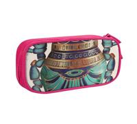 ULKMFFCF Egyptian Scarab Printed Pencil Case Pen Bag,Pink - Cute Students Stationery Pouch Pencil Box with Zipper for School Office Travel and Makeup