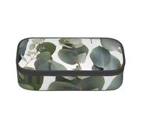 ULKMFFCF Eucalyptus Leaves Printed Pencil Case with Compartments - Large Capacity Pen Case Bag Pouch Holder Makeup Bag for School, Office, Travel