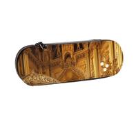 ULKMFFCF European Golden Gothic Printed Hard Shell Pencil Case Pen Bag - PU Leather Students Stationery Pouch Pencil Box for School Office Travel and Makeup