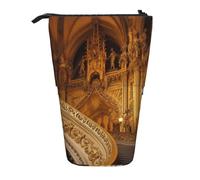 ULKMFFCF European Golden Gothic Printed Standing Telescopic Pencil Case - Cute School Pencil Pouch, Makeup Bag, Cosmetic Bag, Pen Holder