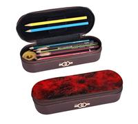 ULKMFFCF Explosion Burst Red Black Printed Hard Shell Pencil Case Pen Bag - Pu Leather Students Stationery Pouch Pencil Box with Zipper for School Office Travel and Makeup