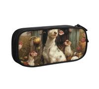 ULKMFFCF Farm Animals Printed Pencil Case Pen Bag,Black - Large Capacity Students Stationery Pouch Pencil Box with Zipper for School Office Travel and Makeup