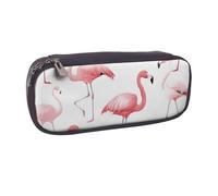 ULKMFFCF Flamingos on White Printed Pencil Bag Pen Case for Boys Girls - PU Leather Cute Stationery Pouch Holder for School Office Travel Makeup