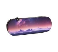 ULKMFFCF Galaxy Stars Hills Printed Hard Shell Pencil Case Pen Bag - PU Leather Students Stationery Pouch Pencil Box for School Office Travel and Makeup