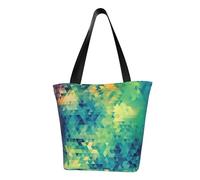 ULKMFFCF Geometric Abstract Triangles Printed Shoulder Bag for Women Handbag Tote Bag Shopping Bags