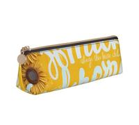 ULKMFFCF Goodlooking Hello Sunshine Printed Triangle Pencil Case - Cute Leather Zip Pouch for School, Office, Travel and Makeup