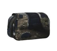 ULKMFFCF Graveyard Tombstone Print Double Layer Pencil Case Flip Pen Pouch Organizer for Students, School Supplies, Travel Organizer