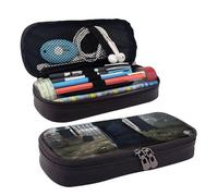 ULKMFFCF Graveyard Tombstone Printed Pencil Bag Pen Case for Boys Girls - PU Leather Cute Stationery Pouch Holder for School Office Travel Makeup