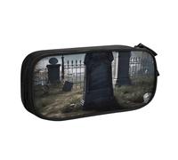 ULKMFFCF Graveyard Tombstone Printed Pencil Case Pen Bag,Black - Cute Students Stationery Pouch Pencil Box with Zipper for School Office Travel and Makeup