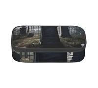 ULKMFFCF Graveyard Tombstone Printed Pencil Case with Compartments - Large Capacity Pen Case Bag Pouch Holder Makeup Bag for School, Office, Travel